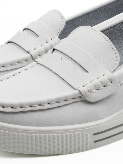 03-YD122-3 WHITE Лоферы женские (натуральная кожа)