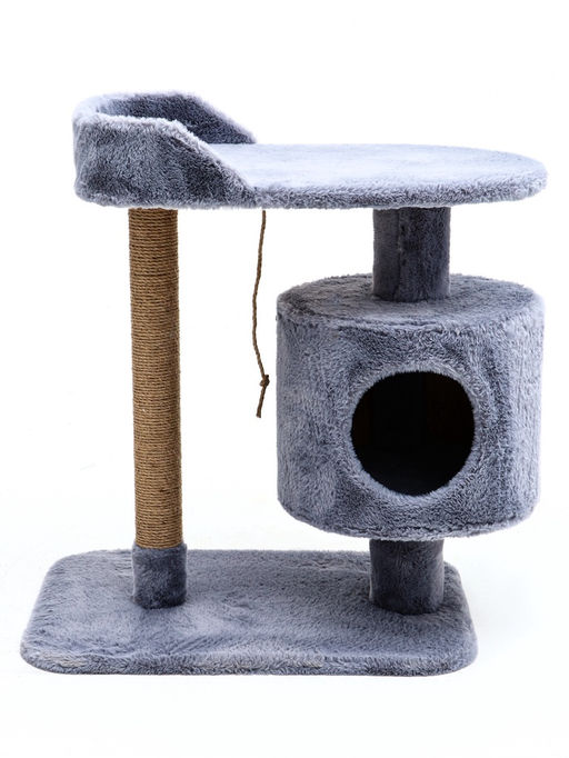 Комплекс для кошек с когтеточкой, лежанкой, джут, 583870 см, серый - Пижон фото 3