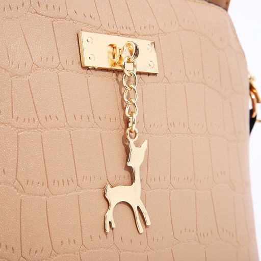 Сумка женская кросс-боди на молнии, 23×9.5×18 см, бежевая