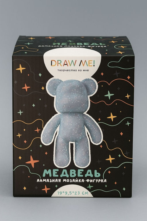 Алмазная мозаика на фигурке Draw Me! Blue bear, (14*9.5*23 см)