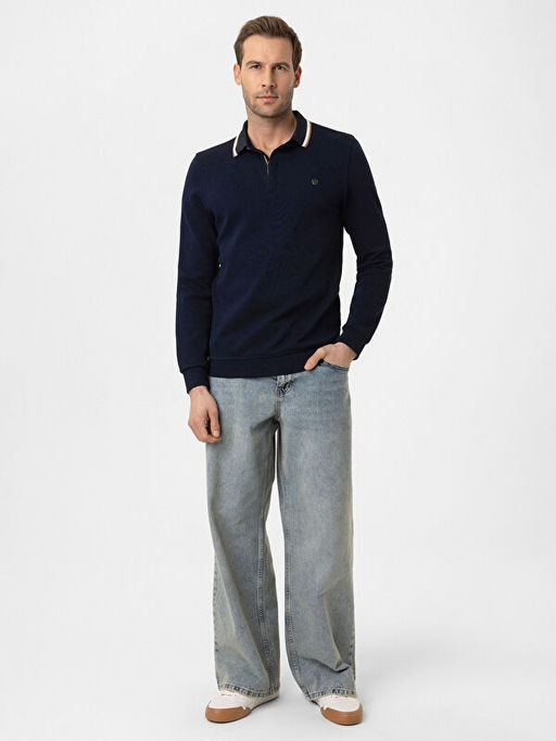 Polo Yaka Uzun Kollu Pike Erkek Ti??rt