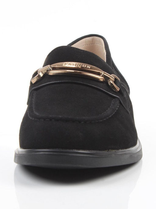 03-DEB33-3 BLACK Лоферы женские (натуральная замша)