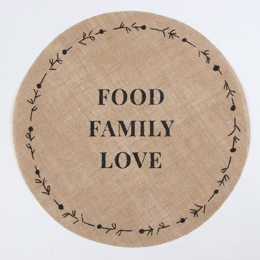 Салфетка «Этель. Food.Family.Love», d=38, джут