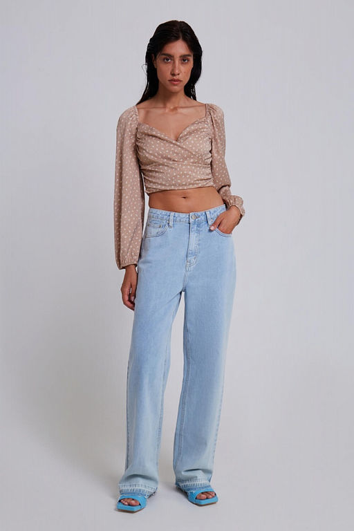 Бежевый топ с драпировкой - Incity фото 5