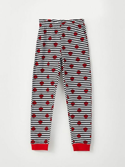Bisiklet Yaka Minnie ve Mickey Mouse Bask?l? Uzun Kollu K?z ?ocuk Pijama Tak?m? - Waikiki фото 3