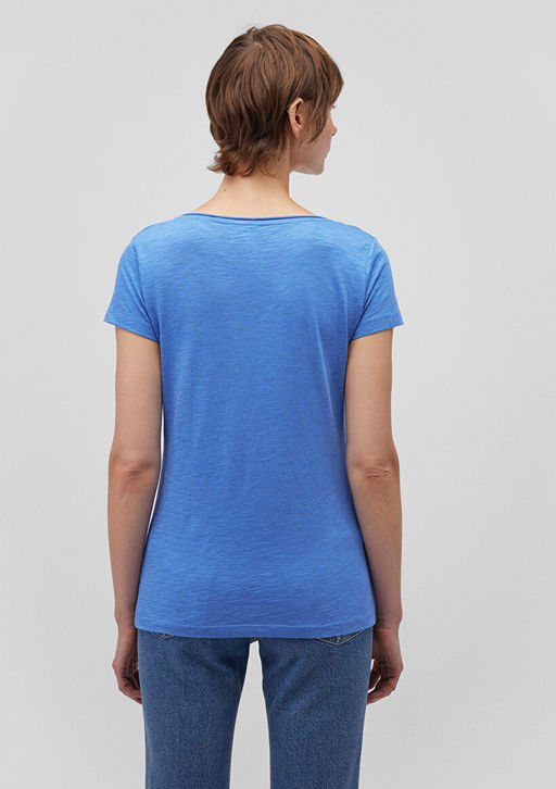 V Yaka Mavi Basic Modal Tisort  фото 4