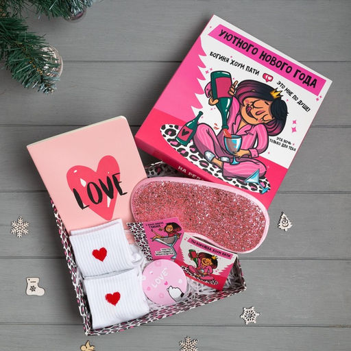 Новогодний подарочный набор Богиня хоум пати, носки р-р 36-39 (23-25 см), маска - Kaftan фото 8
