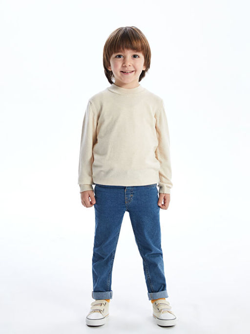 Bisiklet Yaka Uzun Kollu Triko Kazak