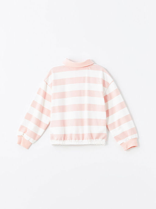 Polo Yaka ?izgili Uzun Kollu K?z ?ocuk Sweatshirt - Waikiki фото 3