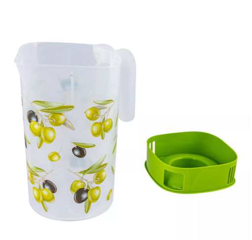 Кувшин 2л с крышкой с декором Fresh олива - Полимербыт фото 3
