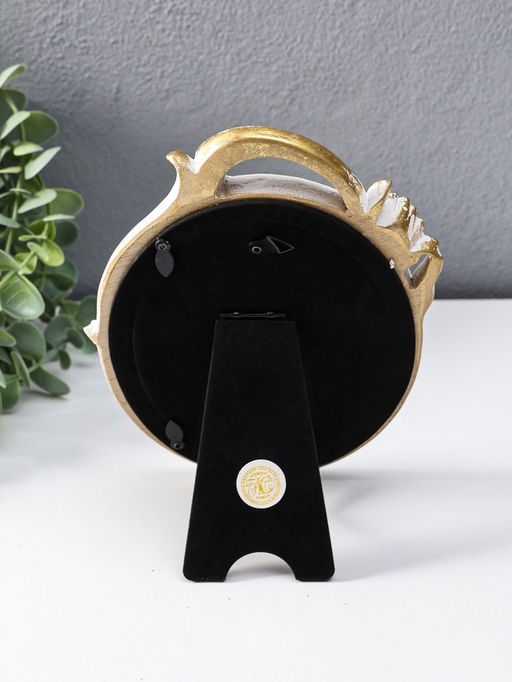 Фоторамка полистоун 10х15 см "Махровые тюльпаны" белая с золотом 14х2,5х20 см