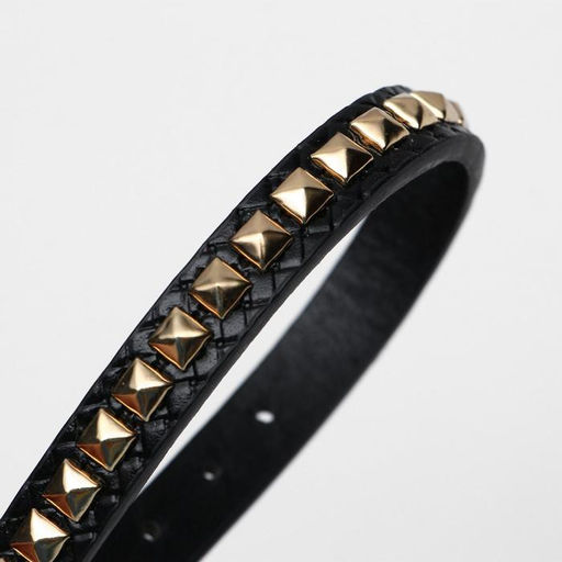 Ошейник рифленый Грани, 33 х 1,2 см, ОШ 23-29, чёрный - Пижон фото 5