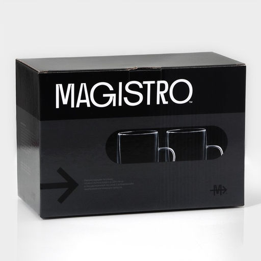 Набор кружек с двойными стенками Magistro Дуо, 450 мл, 13914.8 см, 2 шт., стекло  фото 18