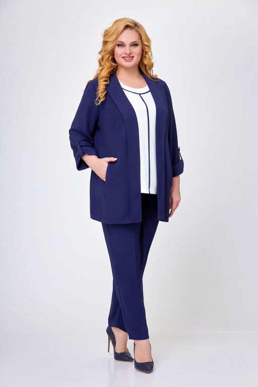 Костюм Элль стиль 557/1 темно-синий/белый  фото 5