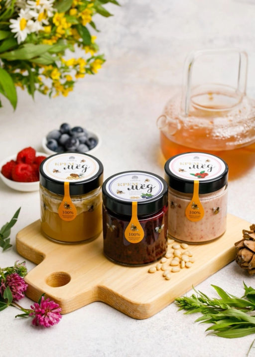 Крем-мёд с малиной, 180 г - Сибирский кедр фото 6