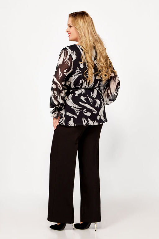 Блуза Swallow 803.2 черный+серебряный узор фото 38
