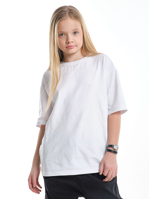 Футболка однотонная белая база для школы 22-6005 белый - Mini maxi фото 4