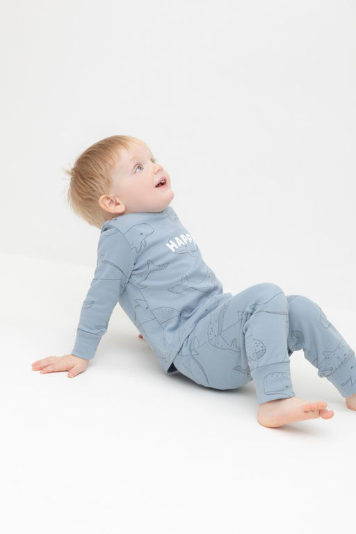 К 1621/пыльно-синий,большие киты пижама д/дет яс