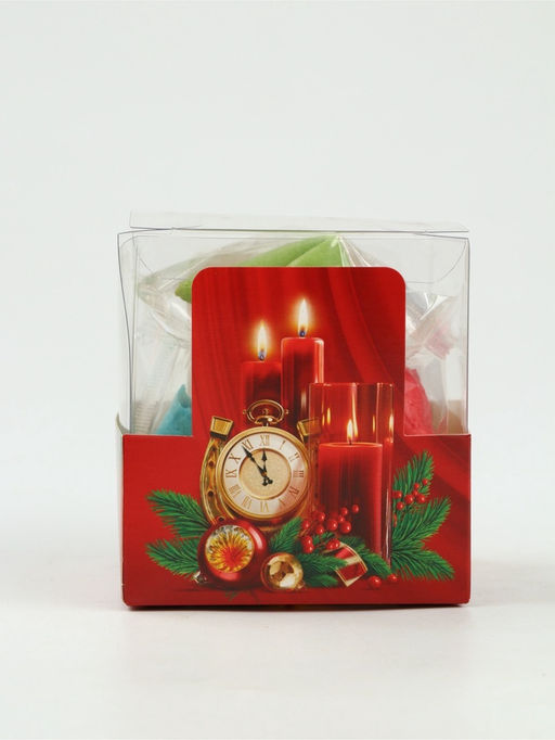 Печенье с предсказанием цветное в PVC-коробке С новым годом, 4 шт.