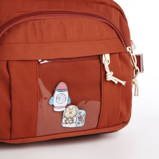 Сумка молодёжная на молнии, цвет коричневый - Simaland фото 4