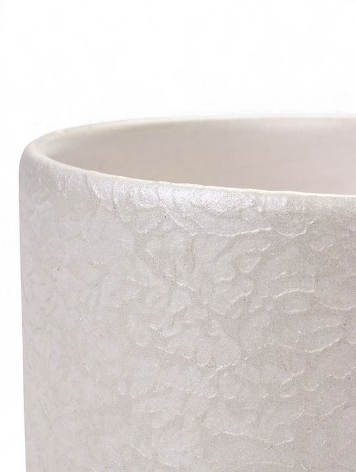 Горшок цветочный с поддоном 1,6 л, d15/h13 см белый керамика, "Перл" (М)