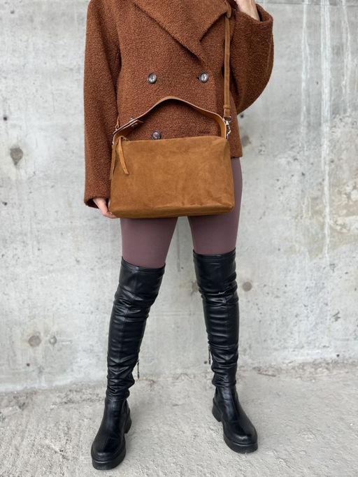 Женская замшевая сумка 8088-8 Рыжий - Sergio valentini фото 8