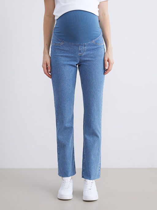 Kar?n Panelli Straight Fit Hamile Jean Pantolon