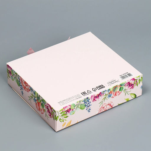 Складная коробка подарочная 8 марта, 20 х 18 х 5 см - Дарите счастье фото 4