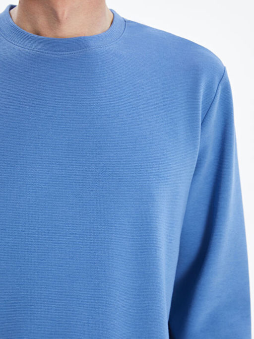 Bisiklet Yaka Uzun Kollu Erkek Sweatshirt