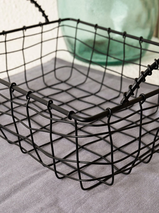 Корзина для хранения 25x20x10 черный сталь с порошковым покрытием