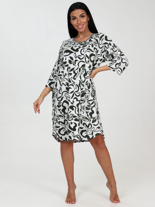 708 ТУНИКА ЖЕНСКАЯ (Зеленый/цветы) - А-дина фото 2