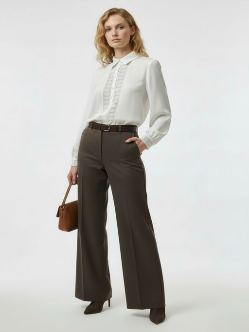 Блузка с кружевом OD-808-5 белый