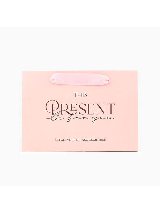 Пакет подарочный с широким дном, упаковка, «Present», 20×14×13 см