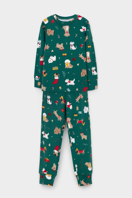 К 1552/тем.зеленый,собачки новый год пижама дет - Crockid фото 2