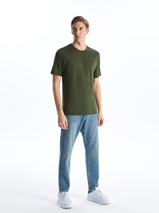 Bisiklet Yaka K?sa Kollu Penye Erkek Ti??rt - Waikiki фото 3