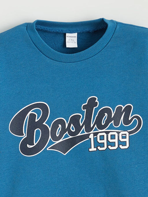 Yaz? Bask?l? Erkek ?ocuk Sweatshirt