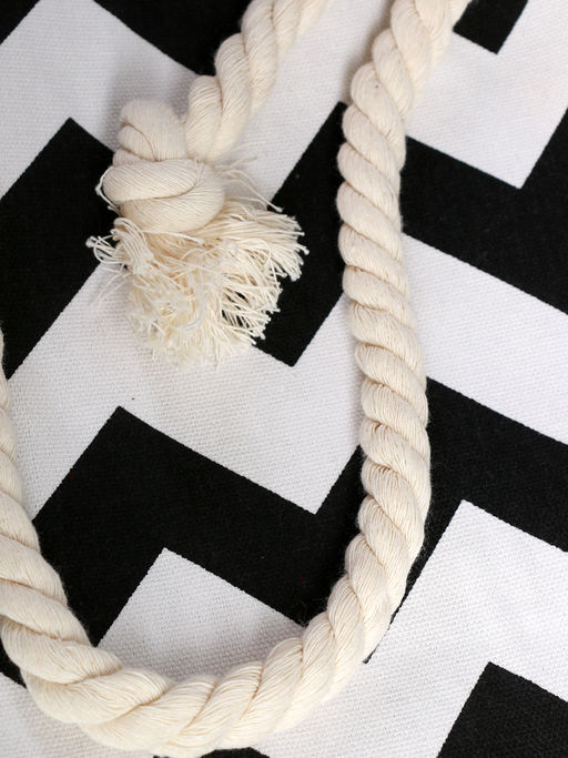 Сумка пляжная черно-белая - Almond фото 5