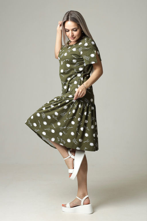 Платье женское П-157 (кулирка) Хаки - Elenatex фото 12