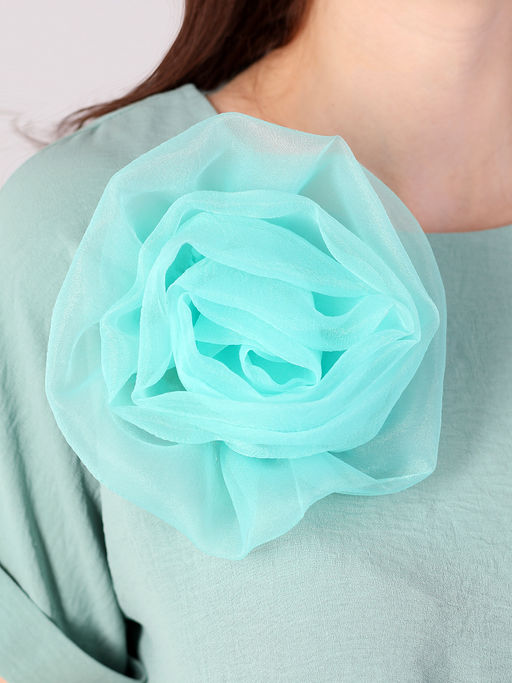 Брошь мятного цвета в форме цветка - Almond фото 4