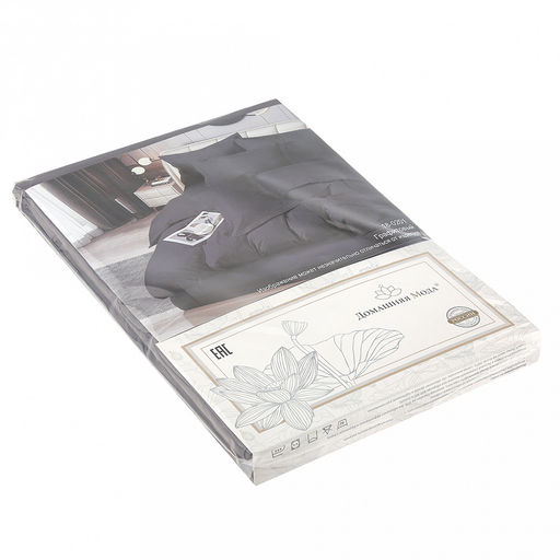 Простыня Евростандарт 240х220см Графит, сатин страйп 1х1см 130г/м2, хлопок 100%, упаковка классическая ПВХ 28х41см, Домашняя мода (Россия) фото 2