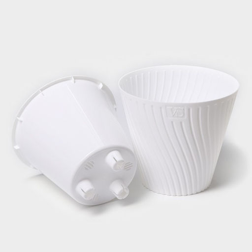 Цена за 2 шт. Кашпо для цветов со вставкой Луи, 1,2 л, цвет белый - Simaland фото 2