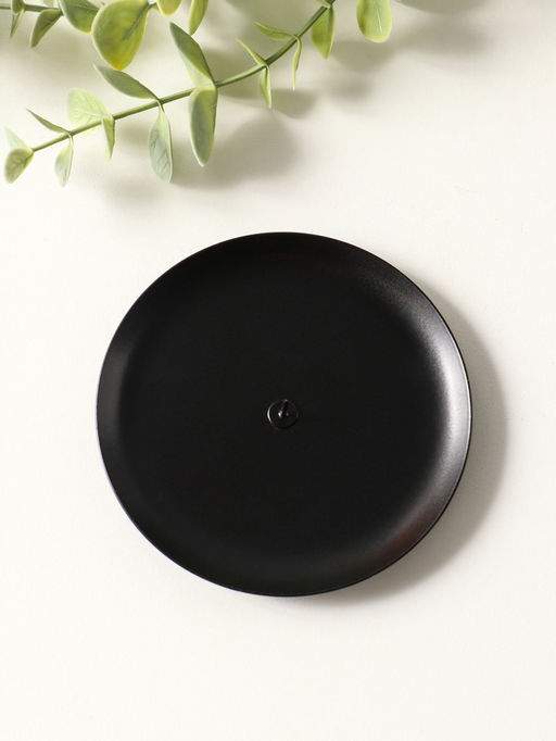 Металлический подсвечник плоский «Чашка», 10 см, чёрный