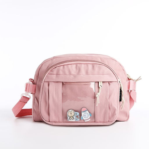 Сумка молодёжная на молнии, цвет розовый - Simaland фото 2