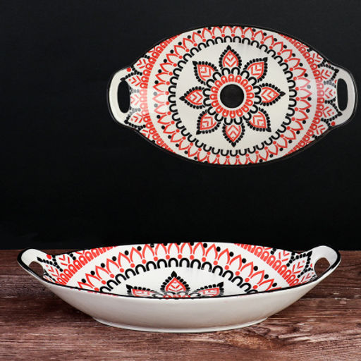 Блюдо с ручками овальное 27х15х5,5 см / ZY025 /уп 48/ - ГалеонТрейд фото 5