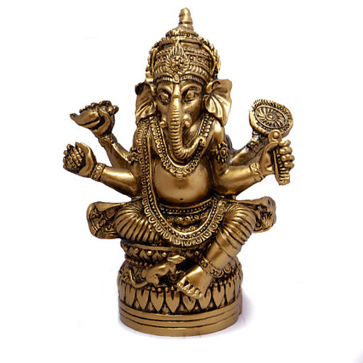 Фигурка Фен Шуй Ганеш в лотосе 12cм дарует просветление, процветание и защиту
