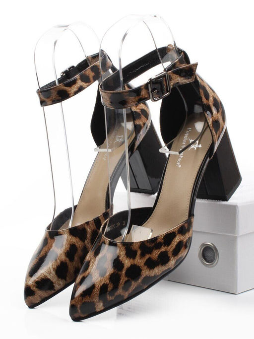 06-A71A-82PC BLACK/LEOPARD Туфли женские (натуральная кожа)