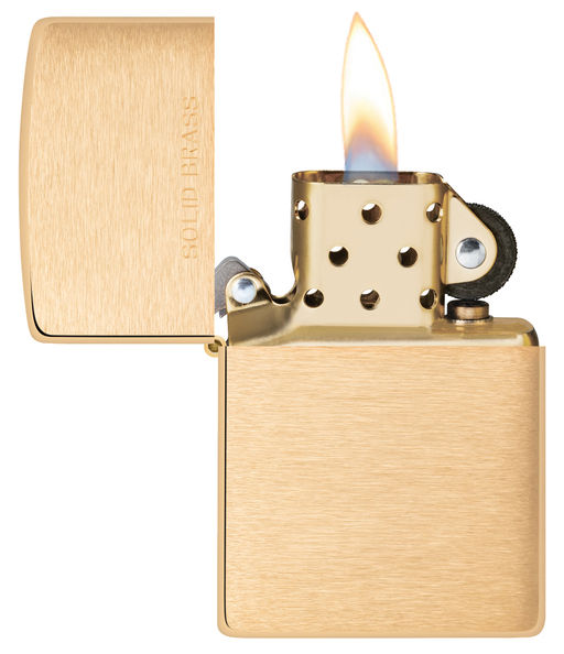 Зажигалка ZIPPO с покрытием матовая латунь | Brushed Brass 204  фото 3