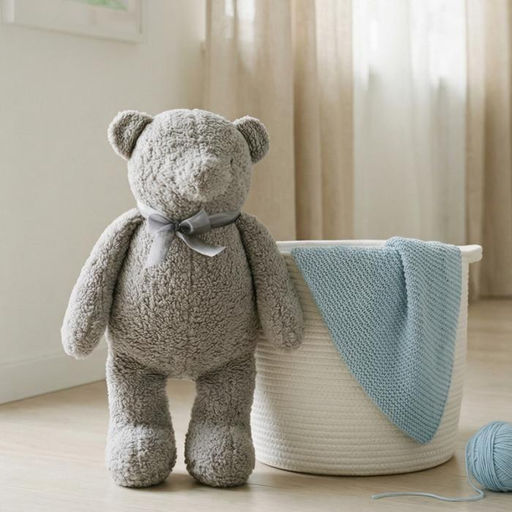 Подушка декоративная арт.4692-08 Медведь ТЕД хлопок серый