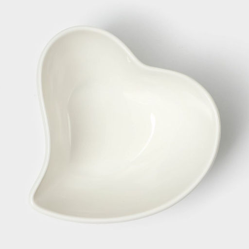 Соусники BellaTenero «Сердце», 125 мл, на бамбуковой подставке, набор 3 шт., керамика, белые