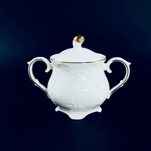 Сахарница 350мл АВРОРА ЗОЛОТО в под.уп. Фарфор арт.305-142 /Lenardi/